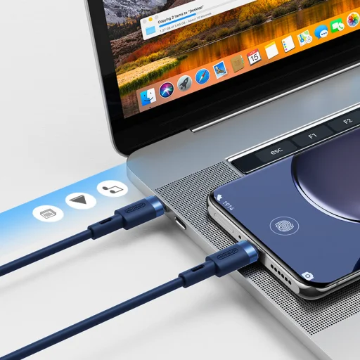 Joyroom USB Type C - USB Type C kábel 3A 1.8m kék - 3