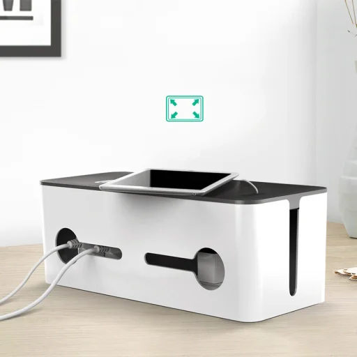 Ugreen kábel rendező doboz S 27.8x13x12.8cm fekete/ fehér (LP110) - 11