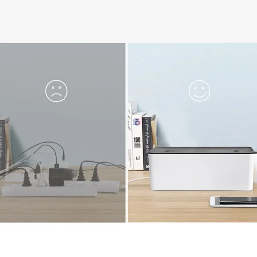 Ugreen kábel rendező doboz S 27.8x13x12.8cm fekete/ fehér (LP110) - 7