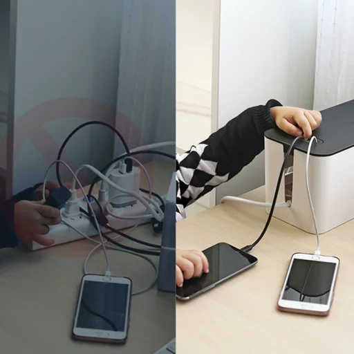 Ugreen kábel rendező doboz S 27.8x13x12.8cm fekete/ fehér (LP110) - 8