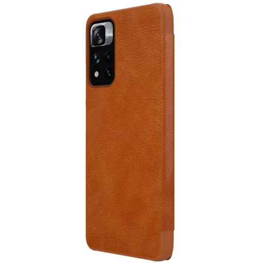 Xiaomi Redmi Note 11 5G/Poco M4 Pro 5G Nillkin Qin Pro bőr fliptok barna - 5