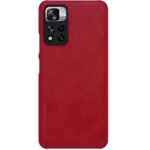 Xiaomi Poco M4 Pro 5G Nillkin Qin Pro bőr fliptok piros - 4