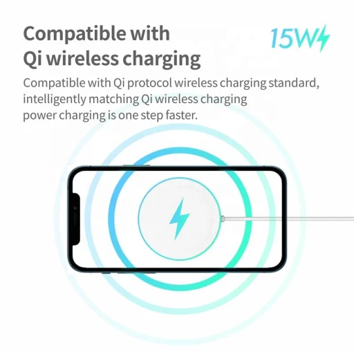 MFi mágneses vezeték nélküli MagSafe töltő 15W (AC-11)  - 7
