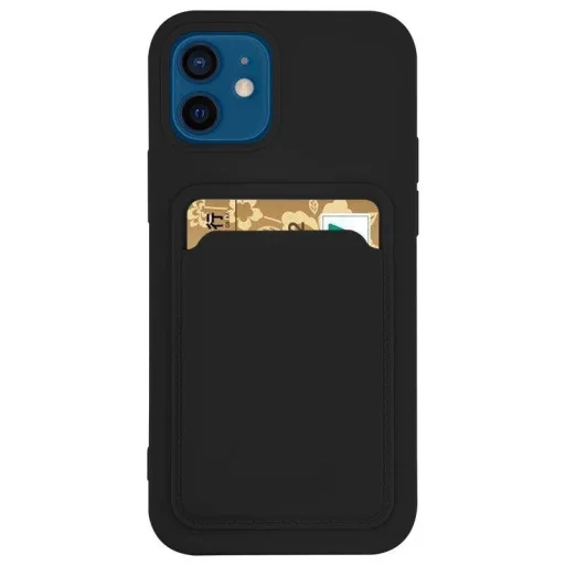 Samsung Galaxy A32 4G Card Case Szilikon tok hátlapi kártyatartóval fekete - 1