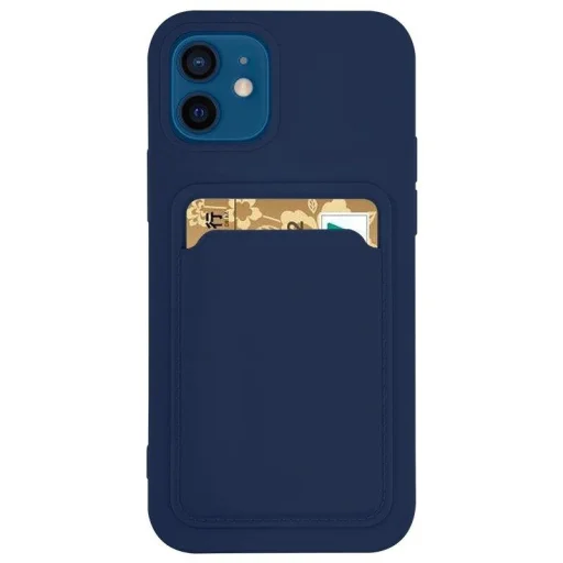Samsung Galaxy A32 5G Card Case Szilikon tok hátlapi kártyatartóval sötétkék - 1
