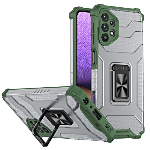 Samsung Galaxy A32 5G Crystal Ring Kickstand tok zöld - 1