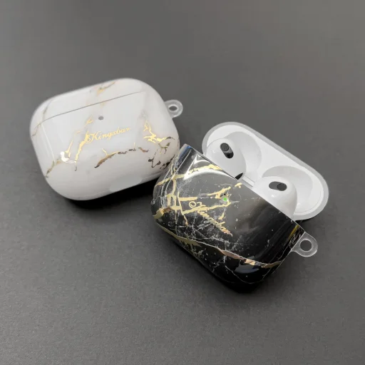 AirPods 3 Kingxbar Marble Pods tok fekete - 2