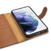 Samsung Galaxy S22+ Plus iCarer Haitang Leather Wallet Valódi Bőr Fliptok barna thumbnail