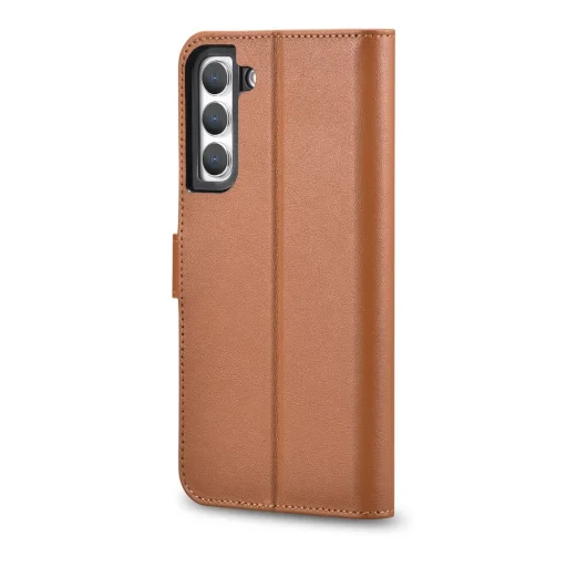 Samsung Galaxy S22+ Plus iCarer Haitang Leather Wallet Valódi Bőr Fliptok barna - 7
