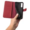 Samsung Galaxy S22+ Plus iCarer Haitang Leather Wallet Valódi Bőr Fliptok piros thumbnail