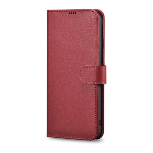 Samsung Galaxy S22+ Plus iCarer Haitang Leather Wallet Valódi Bőr Fliptok piros - 12