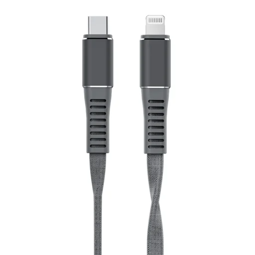 MFi iPhone töltőkábel USB-C - lightning 1m szürke (CA-08) - 1