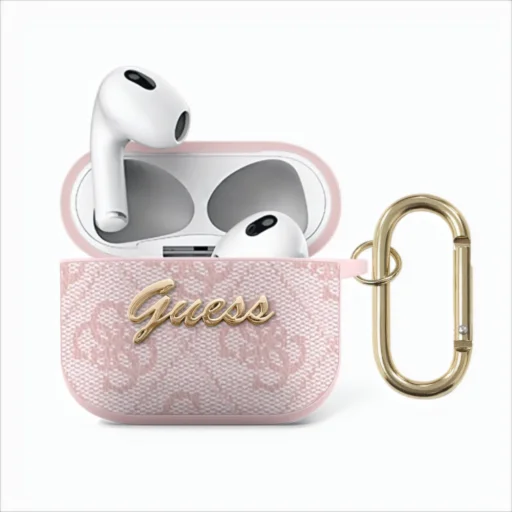 Airpods 3 Guess 4G Script pro PC/PU tok rózsaszín (GUA34GSMP) - 1