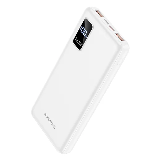 Borofone Wiseacre BJ15 Powerbank 10000mAh 2xUSB + Type C PD QC 3.0 22,5W fehér - 3