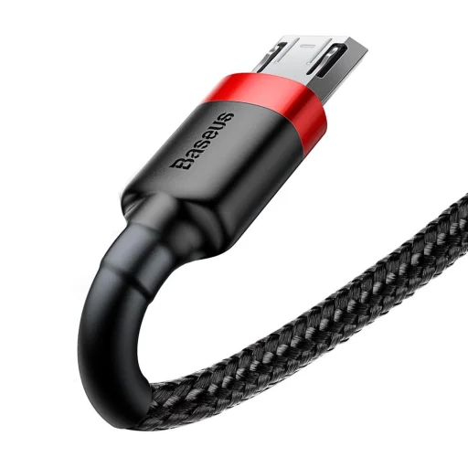 Baseus Cafule Nylon harisnyázott USB / micro USB kábel QC3.0 2.4A 1 m fekete-piros - 4