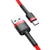 Baseus Cafule Nylon harisnyázott USB/USB-C kábel QC3.0 3A 0,5 m piros thumbnail