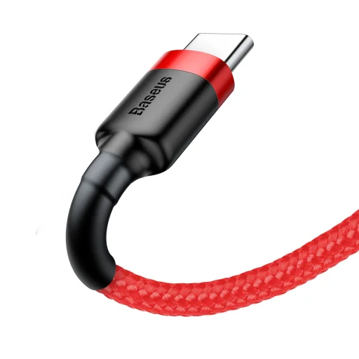Baseus Cafule Nylon harisnyázott USB/USB-C kábel QC3.0 3A 0,5 m piros - 2