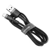 Baseus Cafule Nylon harisnyázott USB/Lightning kábel QC3.0 1.5A 2m fekete/szürke (CALKLF-CG1) thumbnail