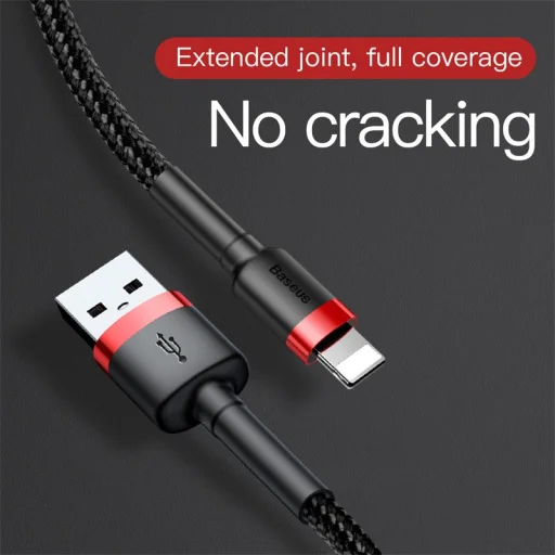 USB Lightning kábel - 2A 3m fekete-piros Baseus CALKLF-R91 - 6