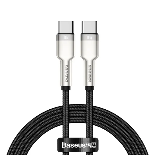 Baseus Cafule Metal Data USB Type C - USB Type C kábel 100 W (20 V / 5 A) 1 m fekete - 1