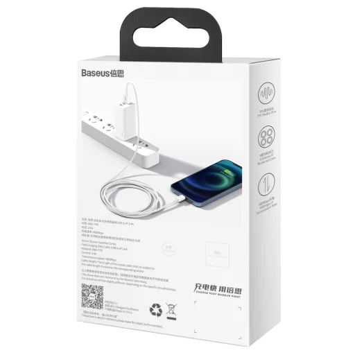 Baseus Superior USB - Lightning kábel 2,4A 1 m fehér - 7