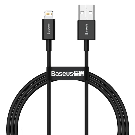 Baseus Superior USB - Lightning gyorstöltő adatkábel 2,4A 1 m fekete - 1