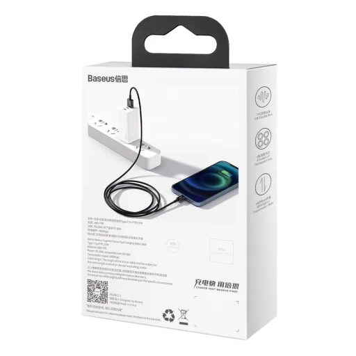 Baseus Superior USB - Lightning gyorstöltő adatkábel 2,4A 1 m fekete - 4