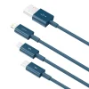 Baseus Superior USB - Lightning / micro USB / USB Type C kábel 3,5 A 1,5m kék - 11