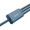 Baseus Superior USB - Lightning / micro USB / USB Type C kábel 3,5 A 1,5m kék - 4