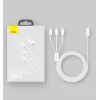 Baseus Superior USB - Lightning / micro USB / USB Type C kábel 3,5 A 1,5m kék - 8