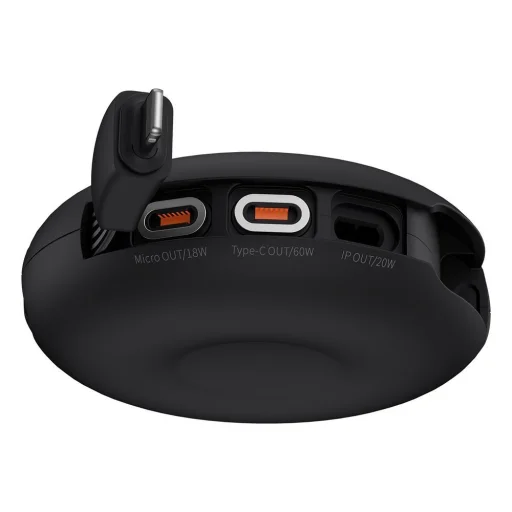 Baseus Zinc 3 az 1-ben mágneses visszahúzható kábel szett USB Type C - micro USB / USB Type C / Lightning 20W 1m fekete - 6