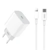 XO Hálózati gyorstöltő adapter L77 PD 20W 1x USB Type-C Fehér + Lightning - USB Type-C kábel thumbnail