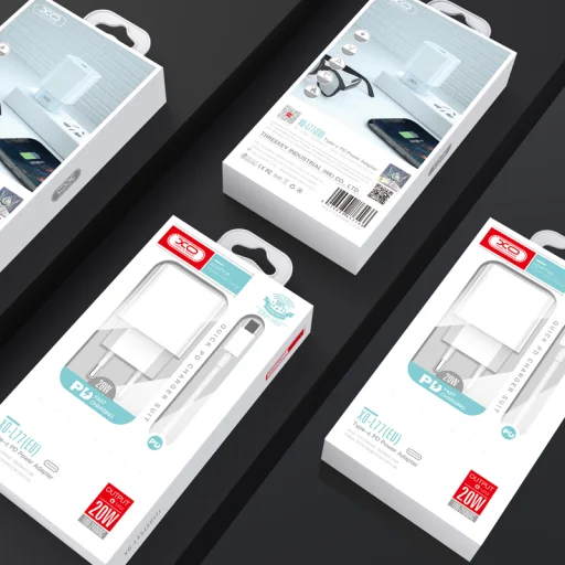 XO Hálózati gyorstöltő adapter L77 PD 20W 1x USB Type-C Fehér + Lightning - USB Type-C kábel - 2