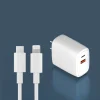 Alphajack hálózati töltő adapter 20W MFi QC+PD 1x USB-A 1x USB Type-C + 1m USB Type-C - lightning kábel (C08) thumbnail