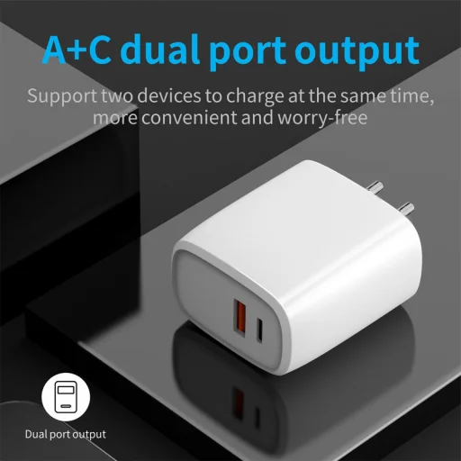 Alphajack hálózati töltő adapter 20W MFi QC+PD 1x USB-A 1x USB Type-C + 1m USB Type-C - lightning kábel (C08) - 6