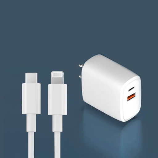 Alphajack hálózati töltő adapter 20W MFi QC+PD 1x USB-A 1x USB Type-C + 1m USB Type-C - lightning kábel (C08) - 1