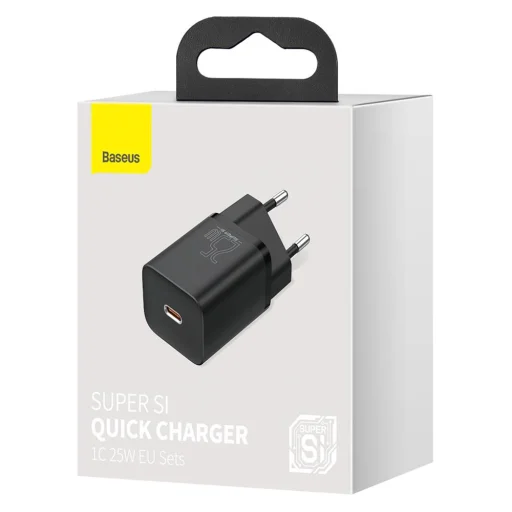 Baseus Super Si 1C gyors töltő fali adapter USB Type C 25W fekete - 8