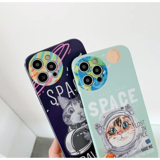 iPhone 13 Pro Max Cartoon Space TPU tok sötétkék Alphajack - 5