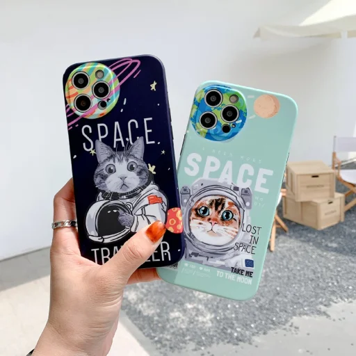 iPhone 13 Pro Max Cartoon Space TPU tok sötétkék Alphajack - 4