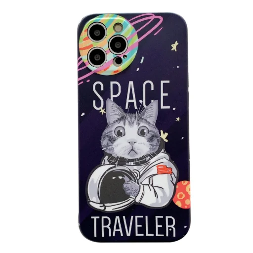 iPhone 13 Pro Max Cartoon Space TPU tok sötétkék Alphajack - 1