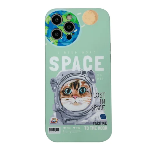 iPhone 13 Pro Max Cartoon Space TPU tok égkék Alphajack - 1