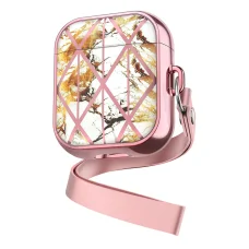 AirPods 1/2 Luxury tok márvány mintával rózsaszín színben Alphajack