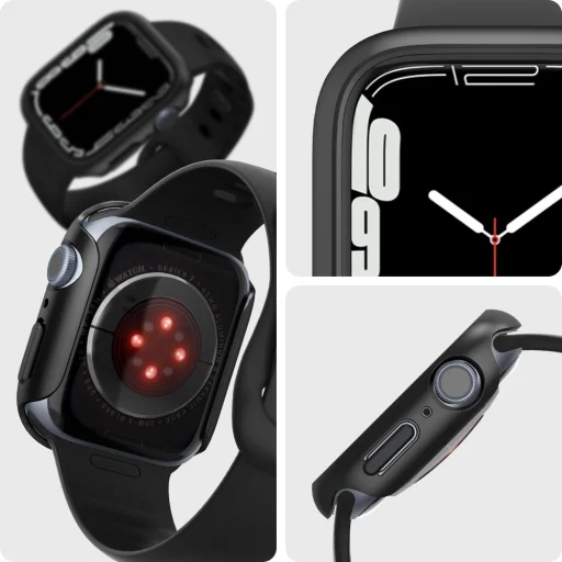 Apple Watch 7 (45mm) Spigen Thin Fit tok fekete (ACS04174) - 11