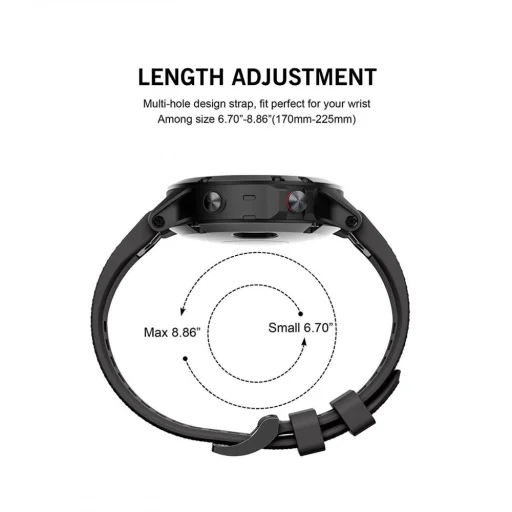 Garmin Fenix 3/5X/3HR/5X PLUS/6X/6X PRO/7X Tech-Protect Smooth óraszíj fekete - 3