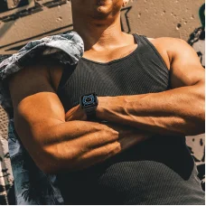 Apple Watch 8/7/6/5/4/3/2 / SE (41/40 / 38mm) Armored Óraszíj és Tok Átlátszó / Bronz