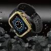 Apple Watch 8/7/6/5/4/3/2 / SE (41/40 / 38mm) Armored Óraszíj és Tok Fekete / Arany thumbnail