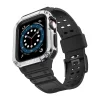 Apple Watch 8/7/6/5/4/3/2 / SE (41/40 / 38mm) Armored Óraszíj és Tok Fekete / Ezüst thumbnail
