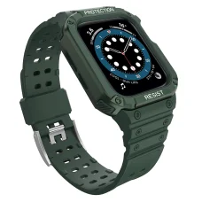 Apple Watch 8/7/6/5/4/3/2 / SE (41/40 / 38mm) Armored Óraszíj és Tok Zöld