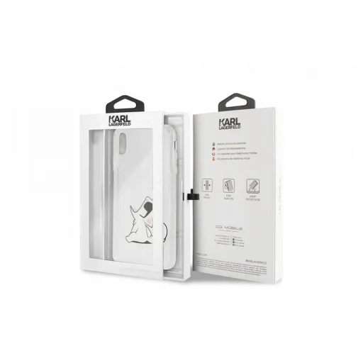 Karl Lagerfeld Choupette mintás tok iPhone XS MAX áttetsző - 4
