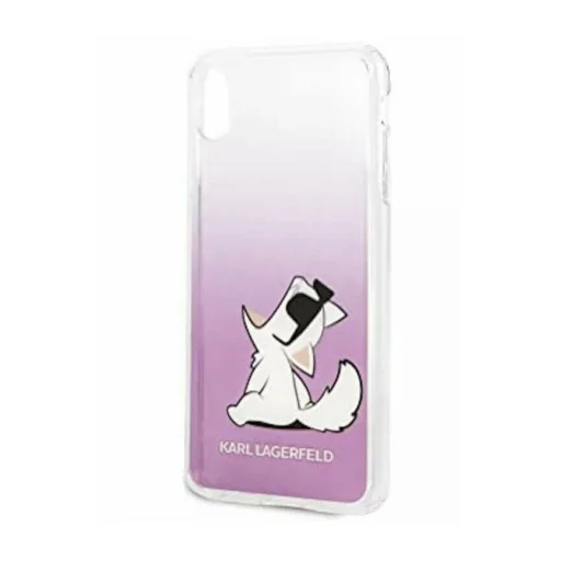 Karl Lagerfeld Choupette mintás tok iPhone X/XS áttetsző/pink - 3
